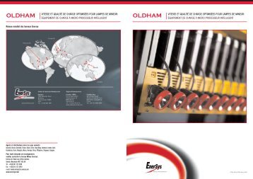 oldham vitesse et qualité de charge optimisées ... - EnerSys-Hawker