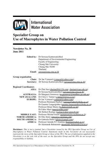 Specialist Group on Use of Macrophytes in Water Pollution ... - IWA