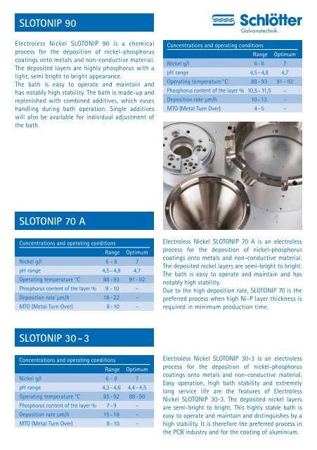 Electroless Nickel Electrolytes - schloetter.de