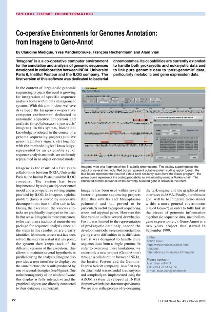 Bioinformatics Biocomputing - Ercim