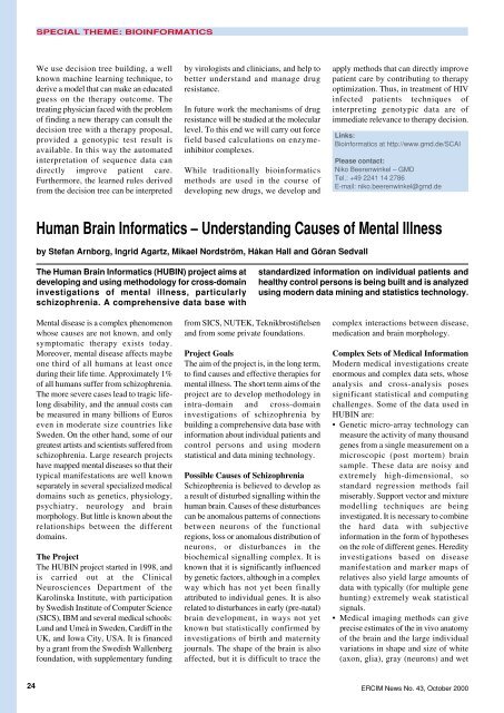 Bioinformatics Biocomputing - Ercim