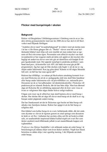 Utredningen om burqa - Skolverket