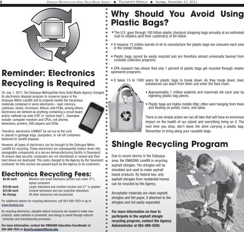 I Recycle. Do You? - Dubuque Metropolitan Area Solid Waste Agency