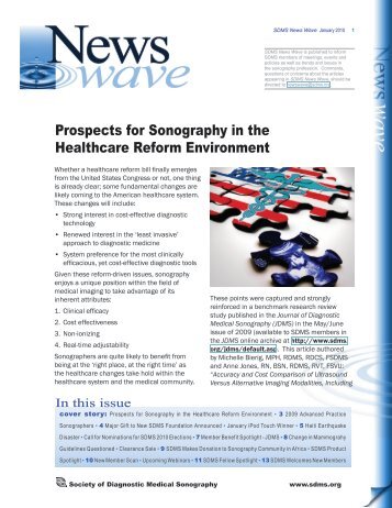 Prospects for Sonography in the Healthcare Reform Environment