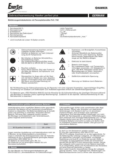 15884 GA perfect plus:GA perfect plus A5 - EnerSys-Hawker