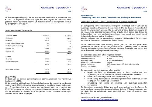 Nederlandse Vereniging Voor Audiologie Nieuwsbrief 95 - Ned.Ver ...