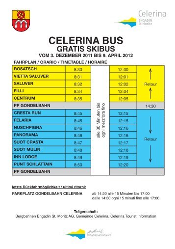 celerina bus gratis skibus - Engadin St. Moritz