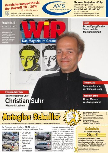 0 61 52 - 5 44 93 oder: 01 72 - Das WIR-Magazin im Gerauer Land