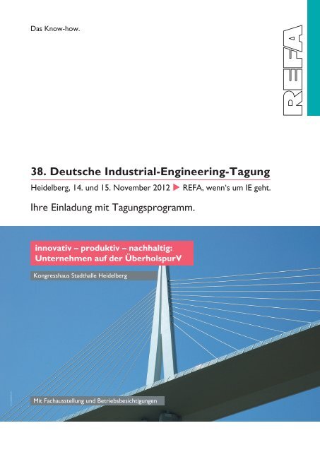 38. Deutsche Industrial-Engineering-Tagung - REFA ...