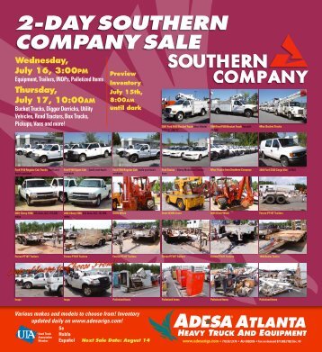 2-Day Southern Company Sale - ADESA Auctions