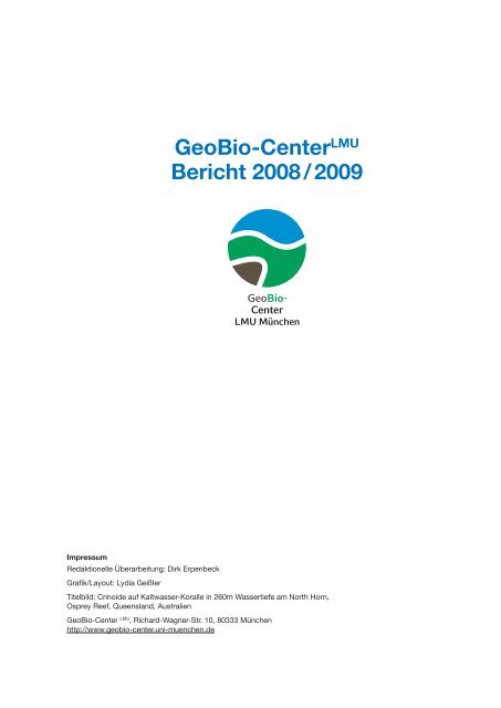 GeoBio-CenterLMU Bericht 2008/2009 - Ludwig-Maximilians ...