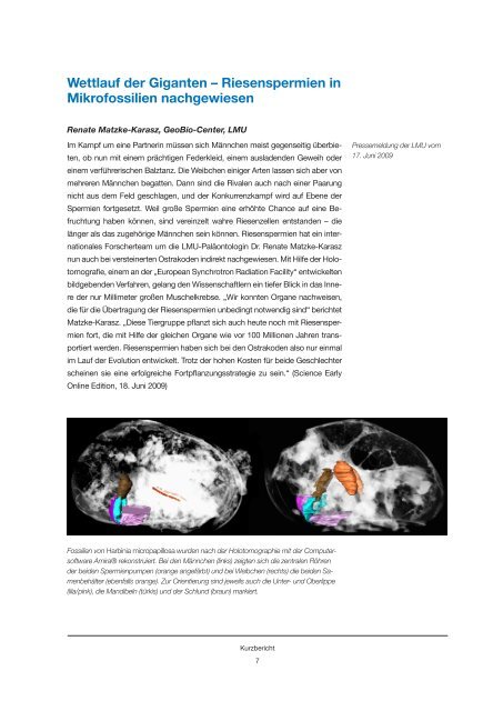 GeoBio-CenterLMU Bericht 2008/2009 - Ludwig-Maximilians ...