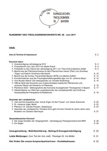 Heft 1/11 - Konvent Evangelischer Theologinnen