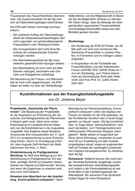 Heft 1/11 - Konvent Evangelischer Theologinnen