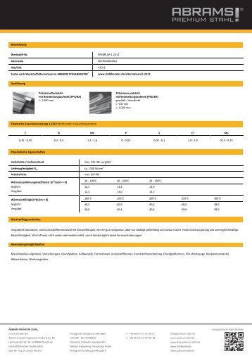 Bezeichnung Werkstoff-Nr. PREMIUM 1.2312 Kurzname - Abrams ...