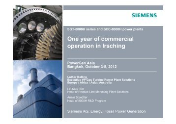 One year of commercial operation in Irsching - Siemens Energy