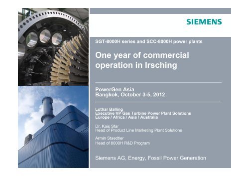 One year of commercial operation in Irsching - Siemens Energy