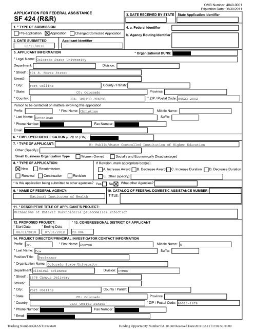 Sample Grant Application - NIAID - National Institutes of Health