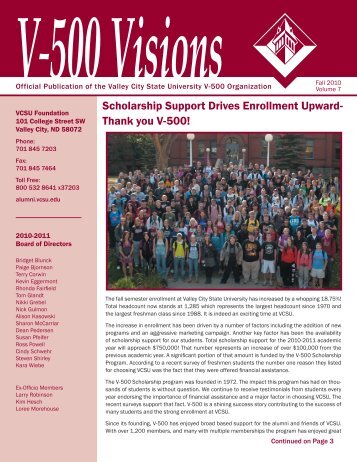 Thank you V-500! - Valley City State University