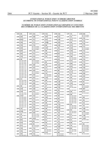 PCT/2000/9 : PCT Gazette, Weekly Issue No. 9, 2000 - WIPO