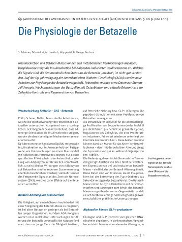 Die Physiologie der Betazelle - Diabetes-Congress-Report