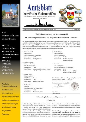 Amtsblatt - Stadt Hohenmölsen