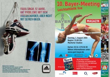 PROGRAMMHEFT RZ 22.7. - TSV Bayer Leverkusen Leichtathletik