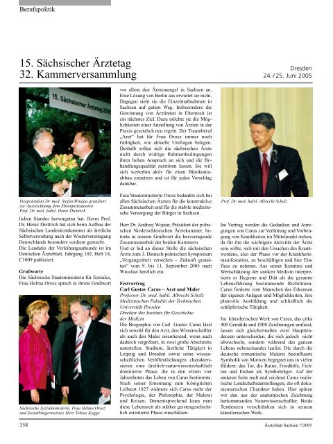 Ärzteblatt Sachsen 07/2005 - Sächsische Landesärztekammer