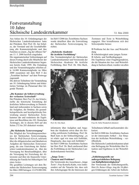 Ärzteblatt Sachsen 7/2000 - Sächsische Landesärztekammer
