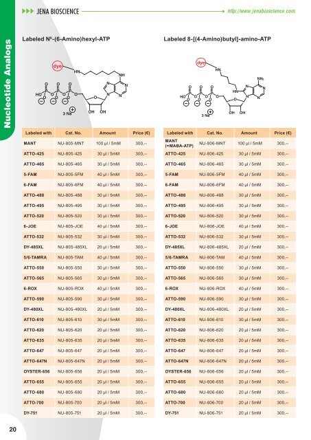 Nucleotide Analogs - Jena Bioscience