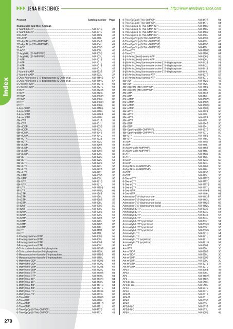 Nucleotide Analogs - Jena Bioscience