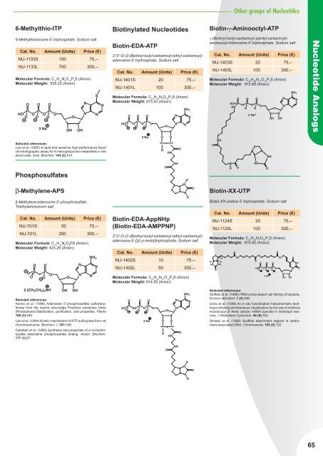 Nucleotide Analogs - Jena Bioscience