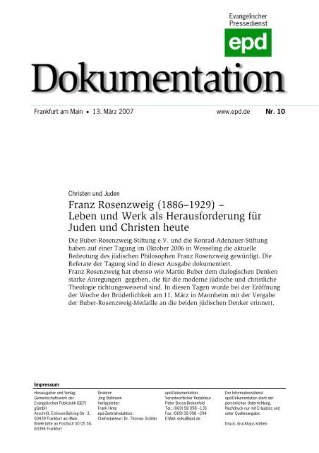 epd Dokumentation online - Der Deutsche Koordinierungsrat der ...