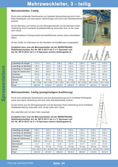 Produktkatalog - Werkfreund Leiter-Sicherheitssysteme GmbH