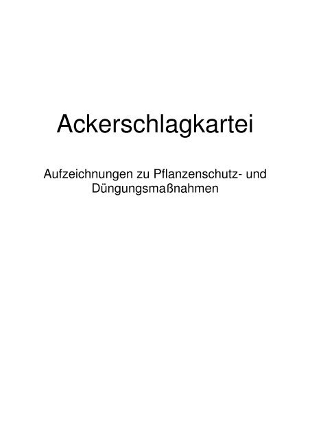 Aufzeichnungen zu Pflanzenschutz - SLK