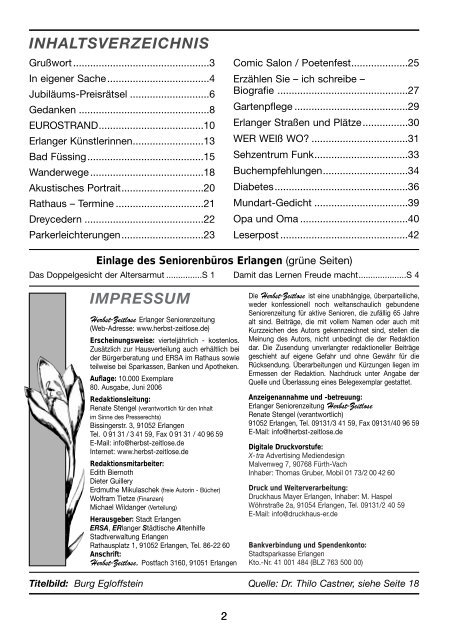 Herbst-Zeitlose Ausgabe 2-2006 (44 Seiten; 1