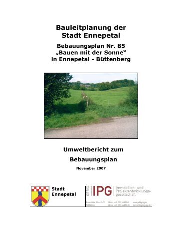 Umweltbericht zum Satzungsbeschluss - Ennepetal