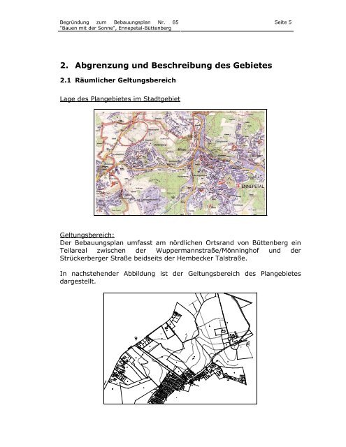 Begründung zum Satzungsbeschluss - Ennepetal