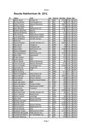 Rathfarnham 5k 2012 Final Results - Rathfarnham Athletics Club