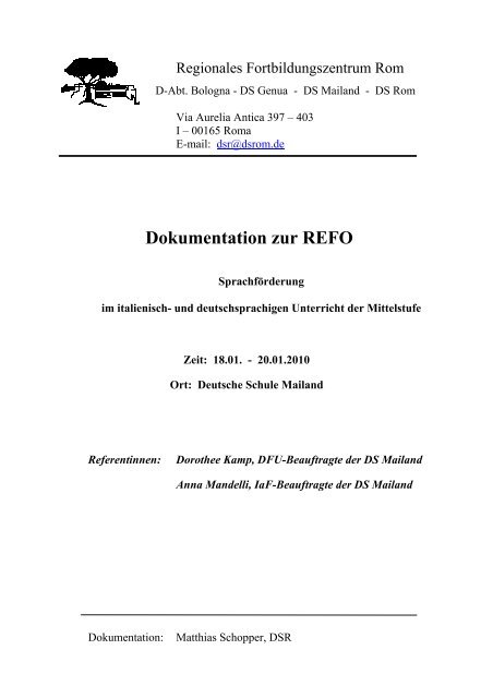 Dokumentation - Deutsche Schule Rom