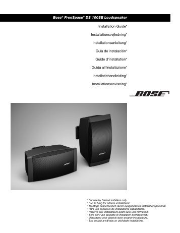 Bose FreeSpace DS 100SE Loudspeaker Installation Guide