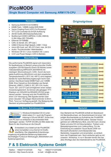 PicoMOD6-A4 deutsch.pmd - F&S Elektronik Systeme GmbH