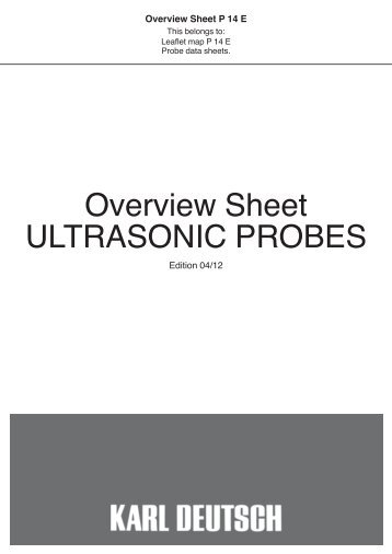 Overview Sheet ULTRASONIC PROBES - Karl Deutsch