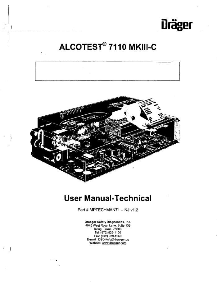 Drager Alcotest 7110 MKIII-C - User Manual Technical - Bob Keefer