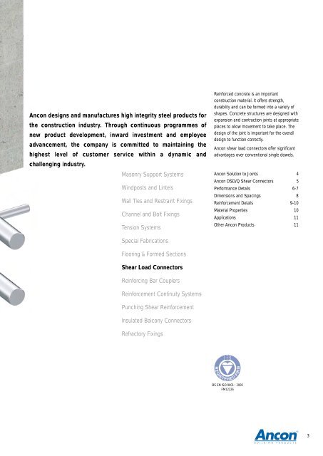 DSD/DSDQ Shear Load Connectors - Geo-Hidrol