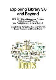Exploring Library 3.0 and Beyond - Victoria's Virtual Library
