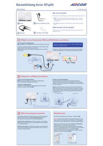 Kurzanleitung Arcor Ntsplit