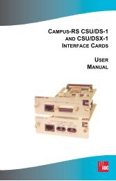 Campus-RS CSU/DS1 and CSU/DSX-1 Interface Cards ... - ADC.com