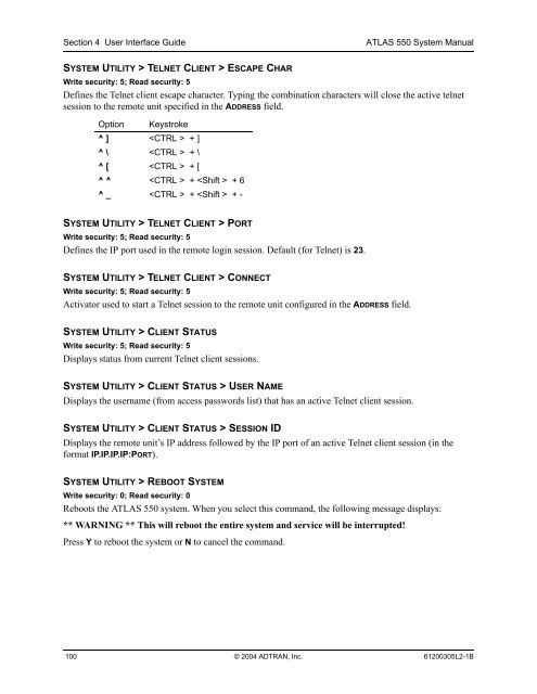 ATLAS 550 System Manual - Adtran