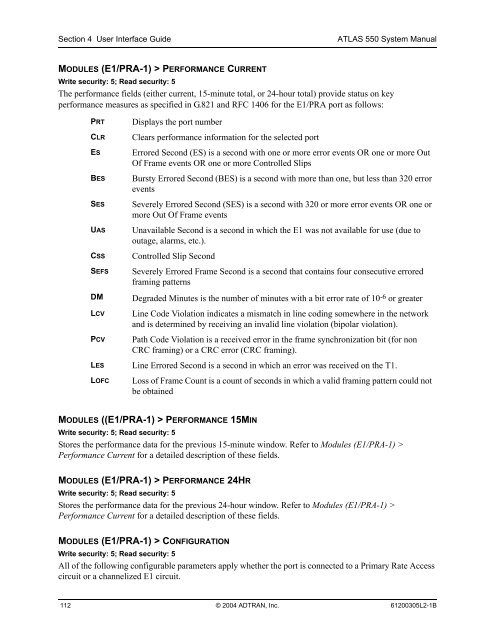 ATLAS 550 System Manual - Adtran